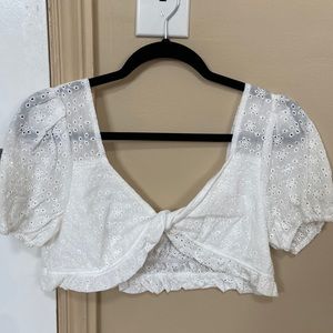 New Shein medium white crop top
